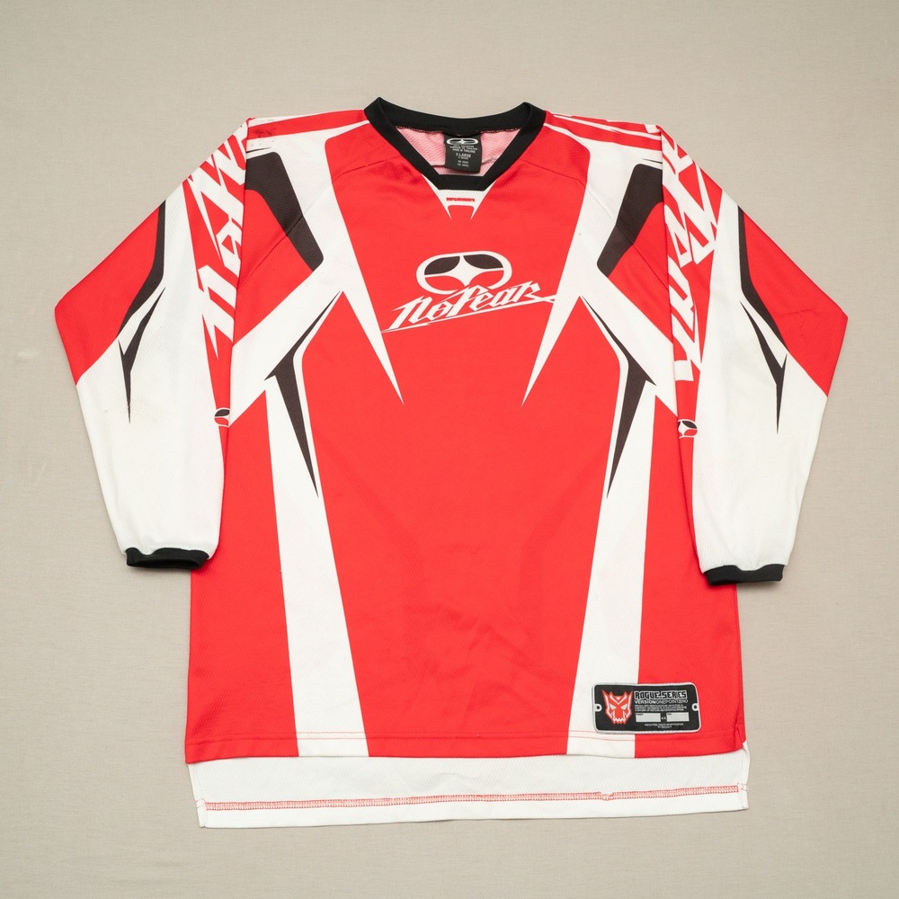 Vintage No Fear Rogue Series All Over Print Long Sleeve Motocross Jersey Size XL